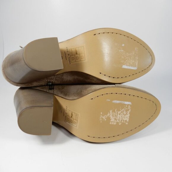 RAG & BONE Margot Ankle Boots Booties 40 9.5 10 Fringe Beige Suede Dual Zip NEW - Picture 9 of 12